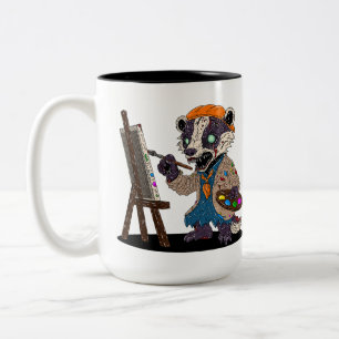 Tasse 2 Couleurs Artiste Blaireau Zombie