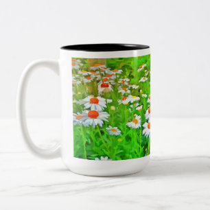 Tasse 2 Couleurs Artistic Bright and Colorful Pop Art Daisies v1 z
