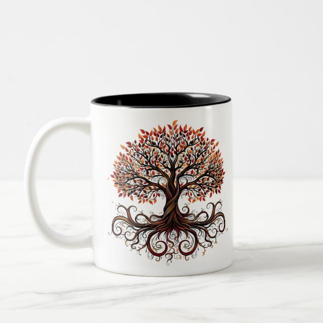 Tasse 2 Couleurs Artistic Tree with Swirling Branches (Gauche)