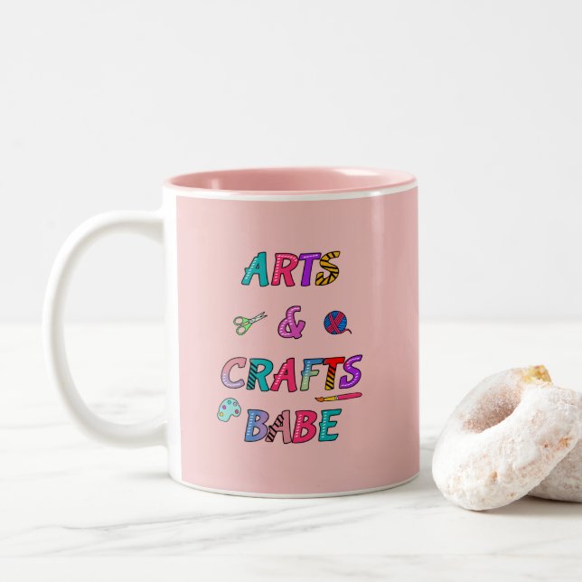Tasse 2 Couleurs Arts et artisanat Babe (Avec donut)