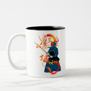 Tasse 2 Couleurs Arts Martiaux Hwa Rang Do Stick Lutter Dragon