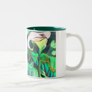 Tasse 2 Couleurs Arum Lily aquarelle peinture originale