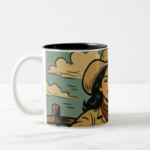 Tasse 2 Couleurs asiatique petite fille jouant de la guitare