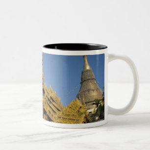 Tasse 2 Couleurs Asie, Myanmar, Yangon. Stupa doré de Shwedagon 2