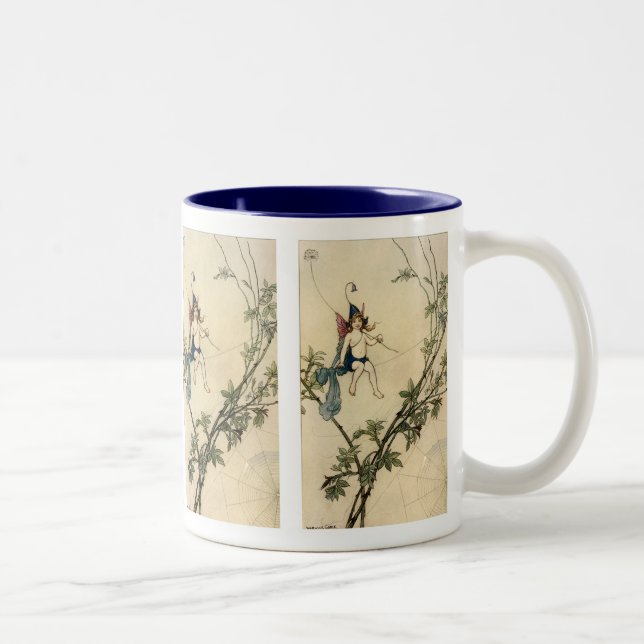 Tasse 2 Couleurs Assis sur le fil d'araignée (Droit)