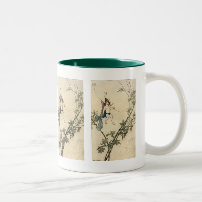 Tasse 2 Couleurs Assis sur le fil d'araignée (Droit)