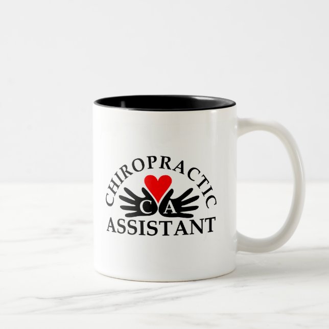 Tasse 2 Couleurs Assistant chiropratique (Logo Coeur dans les mains (Droit)