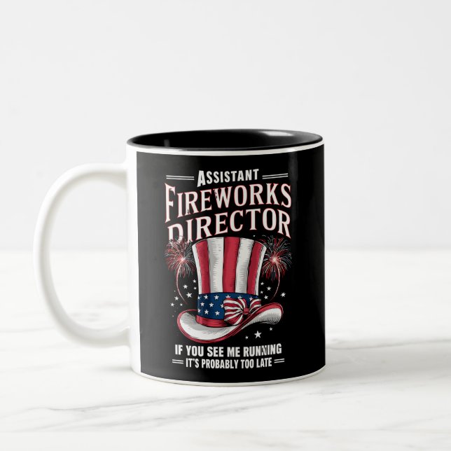 Tasse 2 Couleurs Assistant Fireworks Director USA 4 juillet (Gauche)
