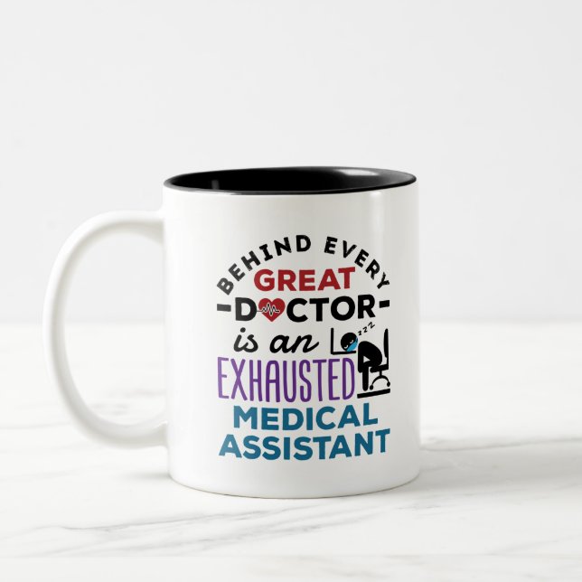 Tasse 2 Couleurs Assistant Médicale Exhausted Funny Appréciation (Gauche)