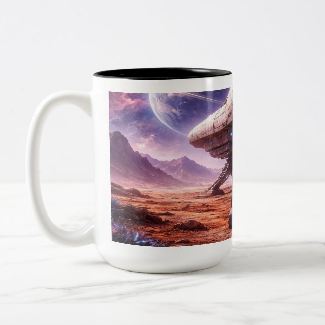 Tasse 2 Couleurs Astronaut leaving Space Ship (Gauche)