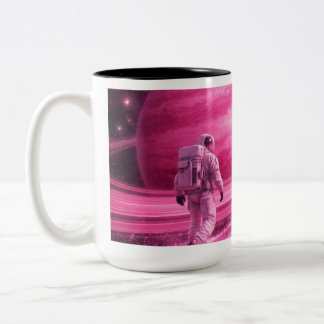 Tasse 2 Couleurs Astronaut Walking on Pink Rings