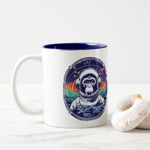 Tasse 2 Couleurs Astronaute du singe spatial
