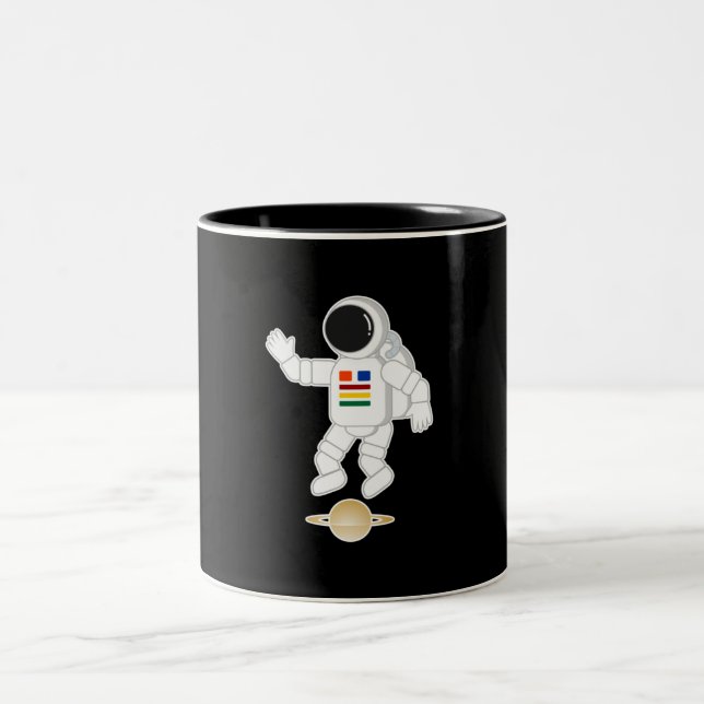 Tasse 2 Couleurs Astronaute Saturne (Centre)
