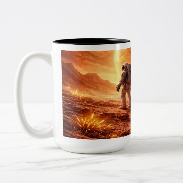 Tasse 2 Couleurs Astronauts Explore Orange Planet (Gauche)
