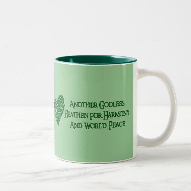 Tasse 2 Couleurs Athée pour la paix du monde (Droit)