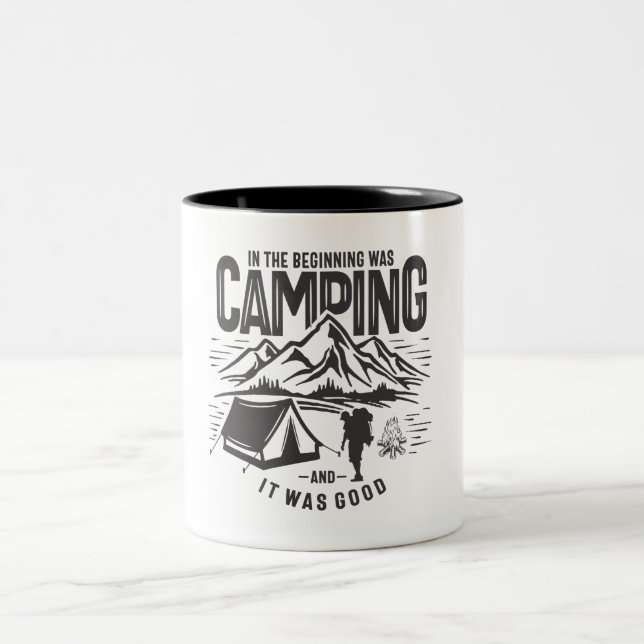 Tasse 2 Couleurs Au Début Était Camping Extérieur Aventure (Centre)