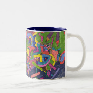 Tasse 2 Couleurs Au-dessus de la tempête, art abstrait original