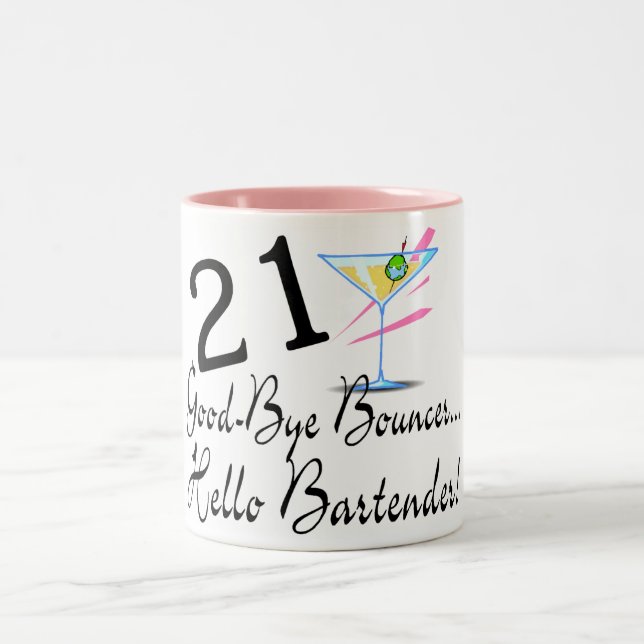 Tasse 2 Couleurs Au revoir barman du videur 21 bonjour (Centre)
