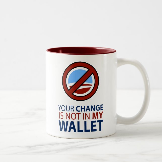 Tasse 2 Couleurs Aucun Obama : Votre changement n'est pas dans mon (Droit)