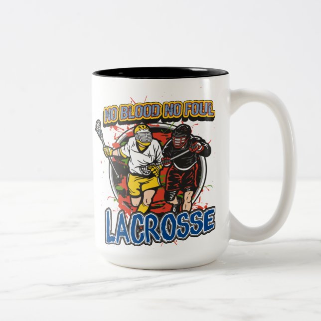 Tasse 2 Couleurs Aucune lacrosse de sang (Droit)