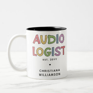 Tasse 2 Couleurs Audiologiste personnalisé Audiologie Diplôme Cadea