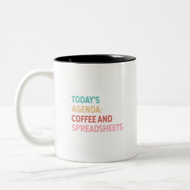 Tasse 2 Couleurs Aujourd'Hui Agenda Café Et Tableaux (Gauche)