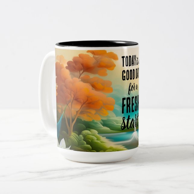 Tasse 2 Couleurs Aujourd'hui est un bon jour de nouveau départ Cita (Devant gauche)