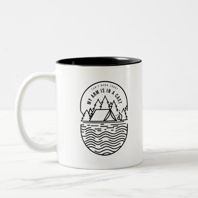 Tasse 2 Couleurs Aujourd'hui Je Ne Travaille Pas Mon Bras Est Dans  (Gauche)