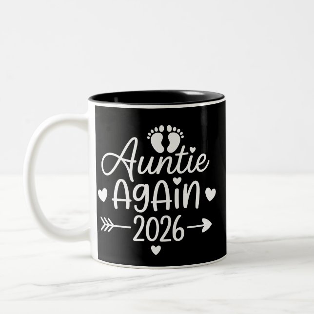 Tasse 2 Couleurs Auntie Again 2026 Pregnancy Announcement (Gauche)
