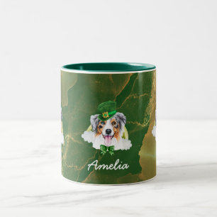 Tasse 2 Couleurs Australian Shepherd personnalisé Saint-Patrick en