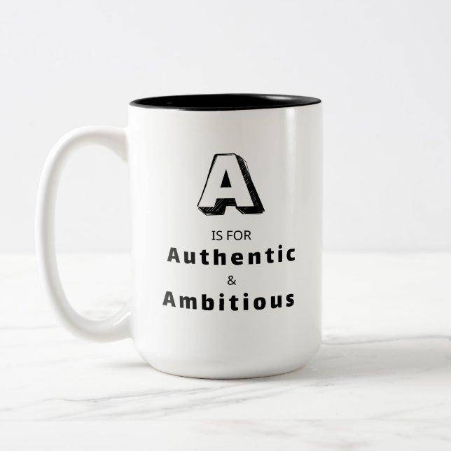Tasse 2 Couleurs Authentic A - Louange de luxe personnalisée (Gauche)
