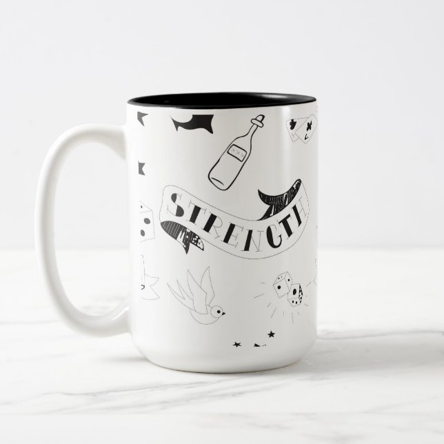 Tasse 2 Couleurs Autocollants Tattoo Flash Hope (Gauche)