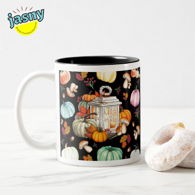 Tasse 2 Couleurs Automne Automne Citrouille Thème (Créateur téléchargé)