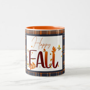 Tasse 2 Couleurs automne/automne/feuille/plaid