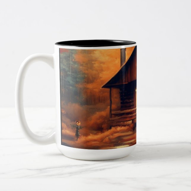 Tasse 2 Couleurs Automne/Automne/Halloween/Peinture rustique (Gauche)