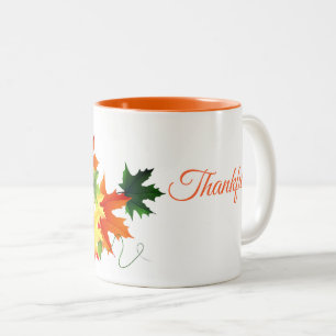 Tasse 2 Couleurs Automne Feuilles D'Automne Mug-Thankful