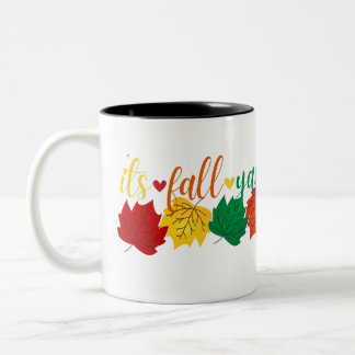 Tasse 2 Couleurs Automne Feuilles Graphique : T-shirt Automne