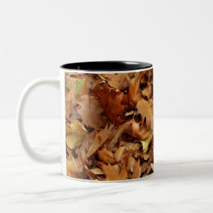Tasse 2 Couleurs automne, feuilles sèches