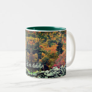 Tasse 2 Couleurs Automne Foliage Pierre Mur Nature Personnalisée