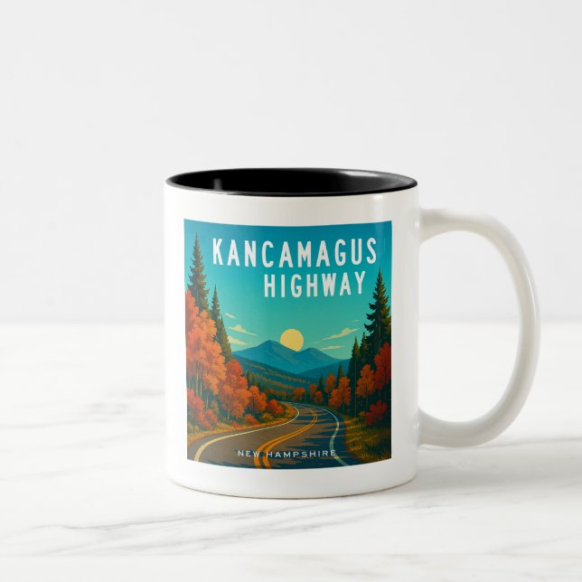 Tasse 2 Couleurs Autoroute Kancamagus New Hampshire coucher de sole (Droit)
