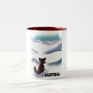 Tasse 2 Couleurs Autriche poster de voyage ski