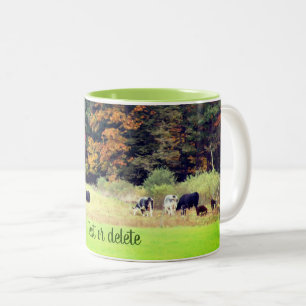 Tasse 2 Couleurs Autumn Cow Field Nature Personnalisée