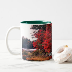 Tasse 2 Couleurs Autumn Foliage Pond Nature Personnalisée