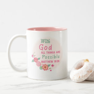 Tasse 2 Couleurs Avec Dieu Toutes Les Choses Sont Possibles - Matth