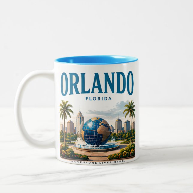 Tasse 2 Couleurs Aventure ensoleillée d'Orlando (Gauche)