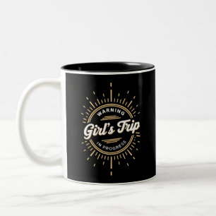 Tasse 2 Couleurs Avertissement Voyage de Filles en Cours Vacances d
