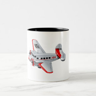 Tasse 2 Couleurs Avion rétro de dessin
