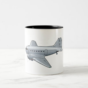 Tasse 2 Couleurs Avion rétro de dessin