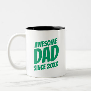 Tasse 2 Couleurs Awesome Papa depuis 20XX Simple et Cool