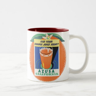 Tasse 2 Couleurs Azusa, Californie Poster de jus d'orange